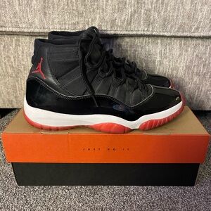 Air Jordan 11 Bred, Black/ True Red, Men’s size 12